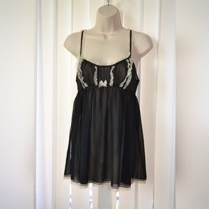 Victoria's Secret M Chemise Slip Sheer Black Sexy